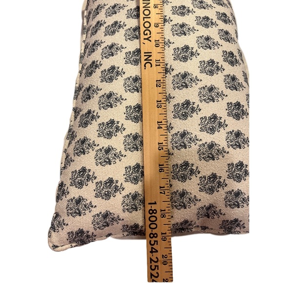 Throw Pillow Gray & Cream 19” x 11” - Picture 5 of 6